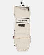 2 PACK SUPER SOFT LETTUCE EDGE SOCKS IVORY/BURGUNDY
