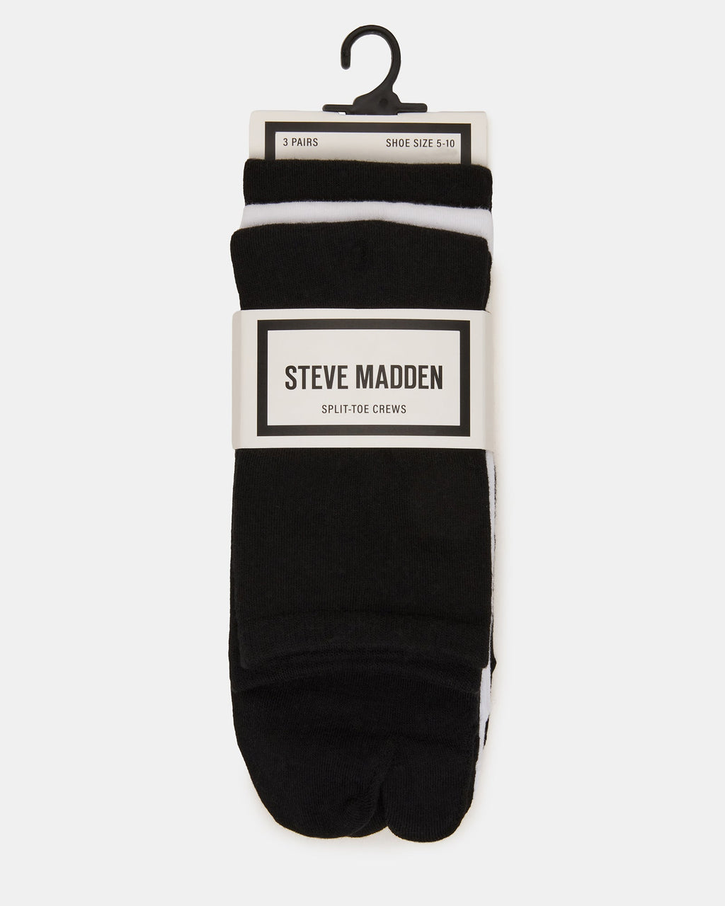 SPLIT TOE CREW SOCKS BLACK/WHITE