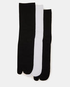 CHAUSSETTES MONTANTES À ORTEILS SÉPARÉS NOIR/BLANC