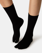 CHAUSSETTES MONTANTES À ORTEILS SÉPARÉS NOIR/BLANC