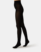 2 PACK LARGE LACE OPENWORK TIGHTS BLACK - BLACK / S/M