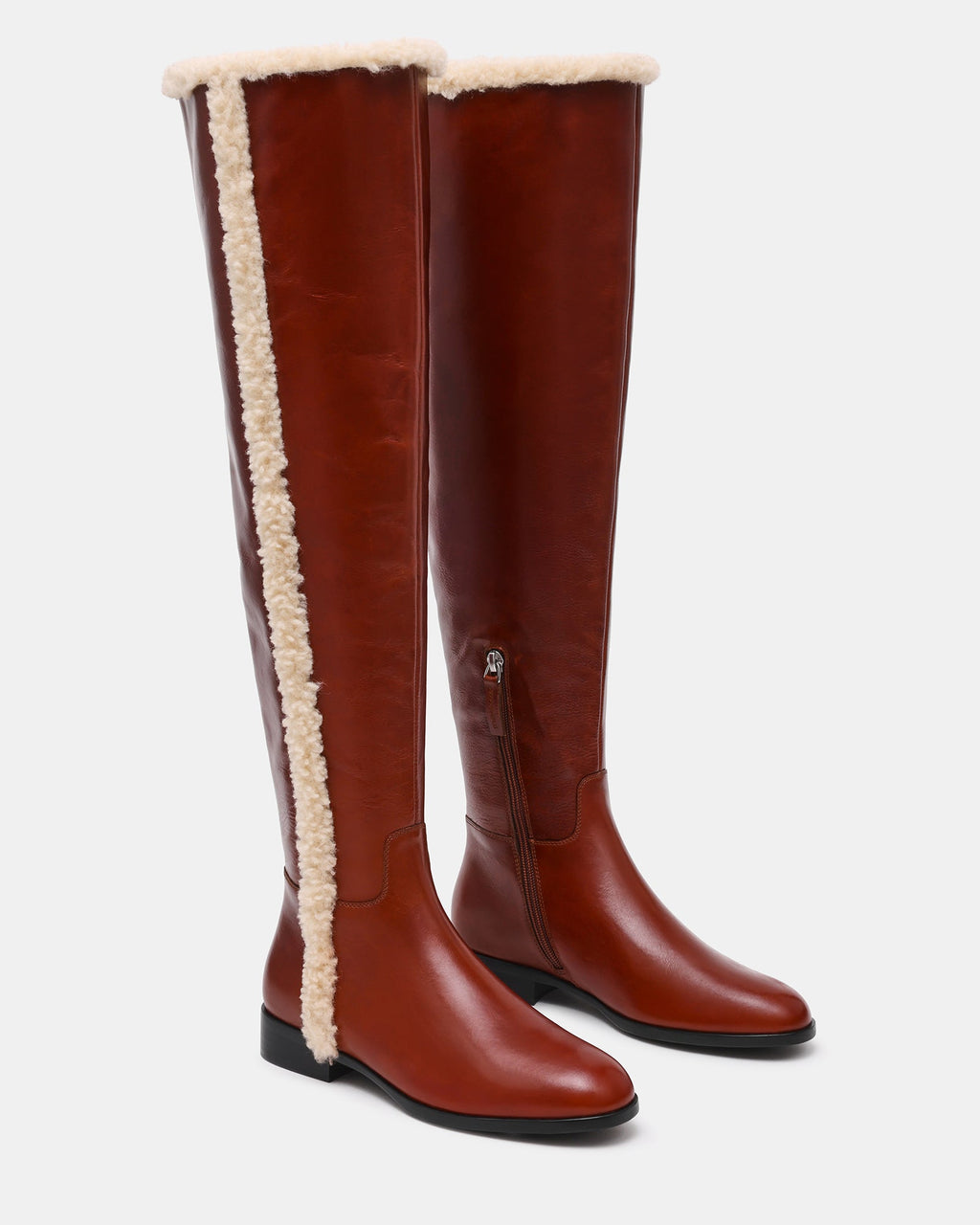 CANTER FAUX FUR COGNAC LEATHER