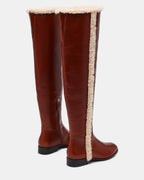 CANTER FAUX FUR COGNAC LEATHER