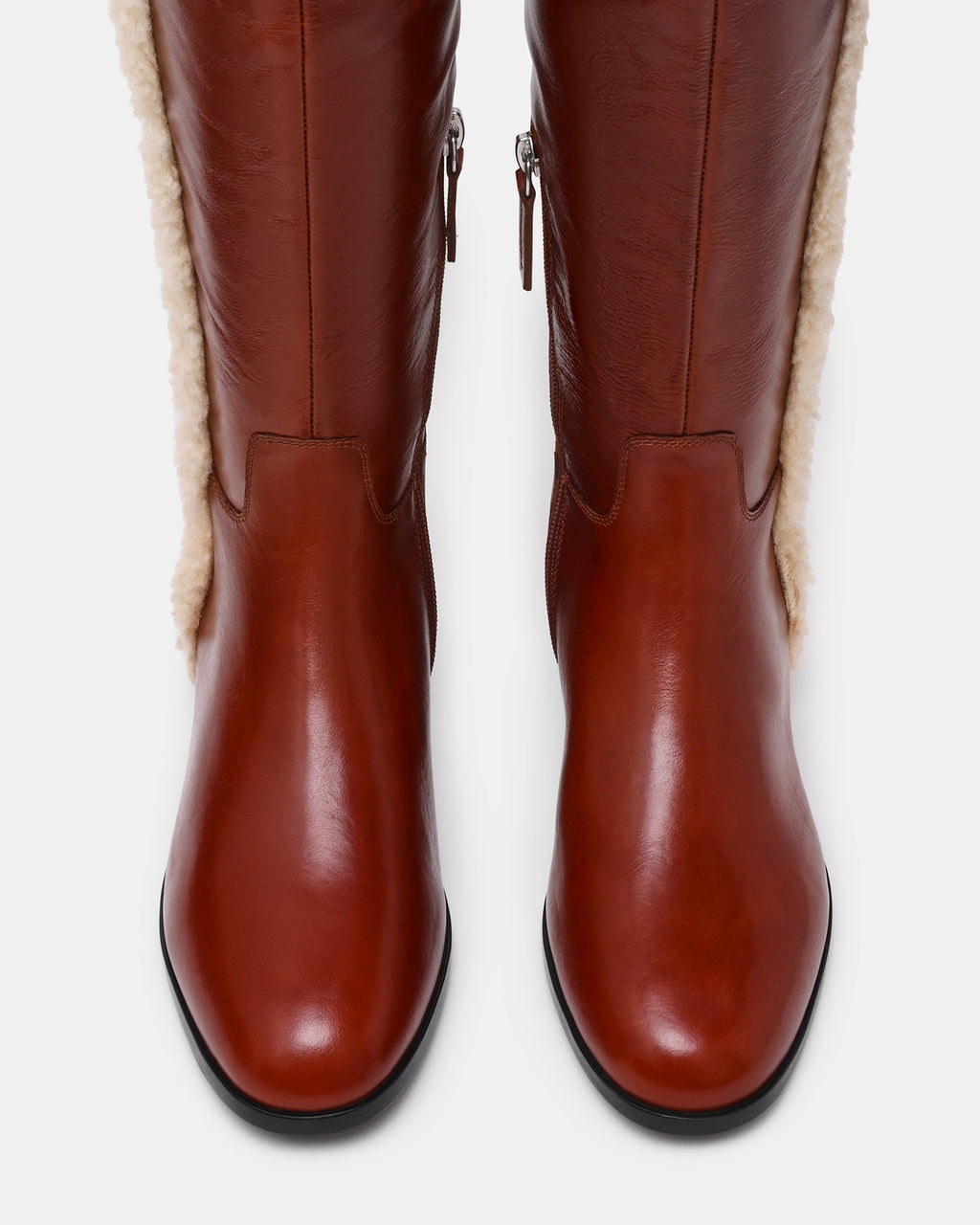 CANTER FAUX FUR COGNAC LEATHER