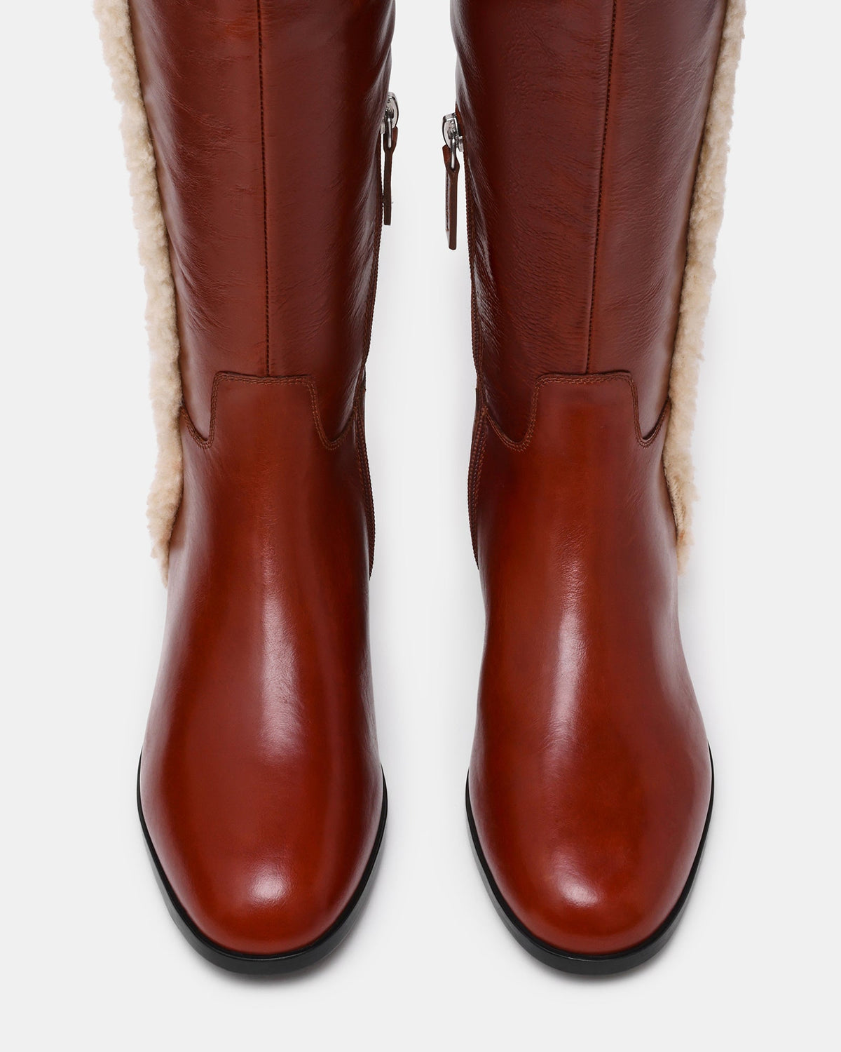 CANTER FAUX FUR COGNAC LEATHER