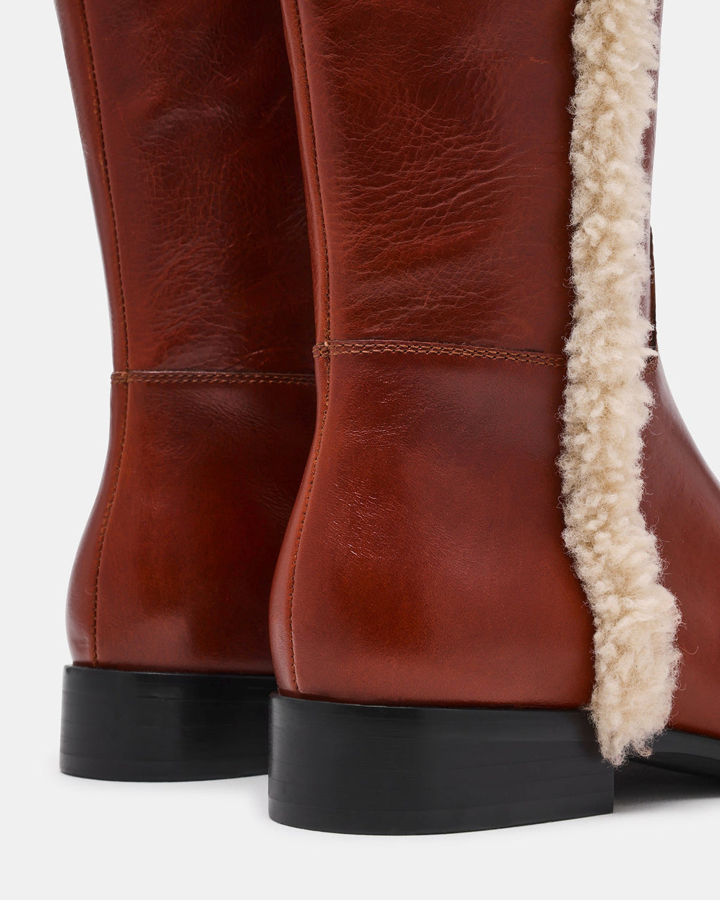 CANTER FAUX FUR COGNAC LEATHER