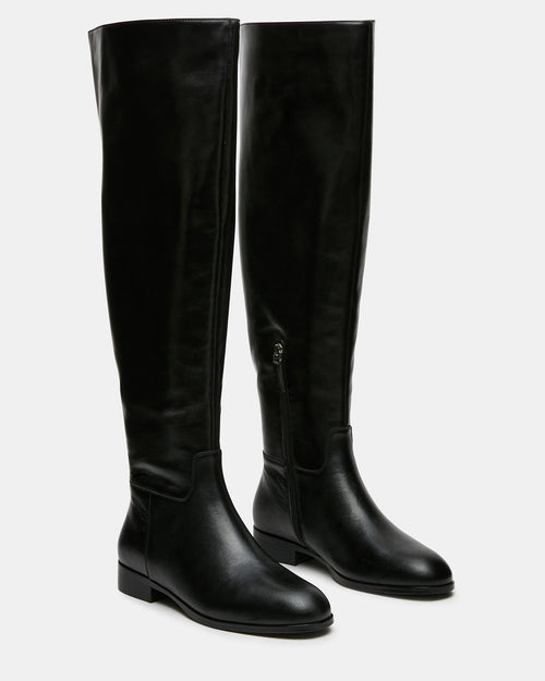 CANTER BLACK LEATHER WIDE CALF