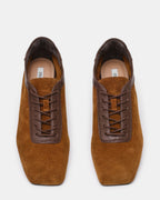 DELPHY LACE-UP TAN SUEDE