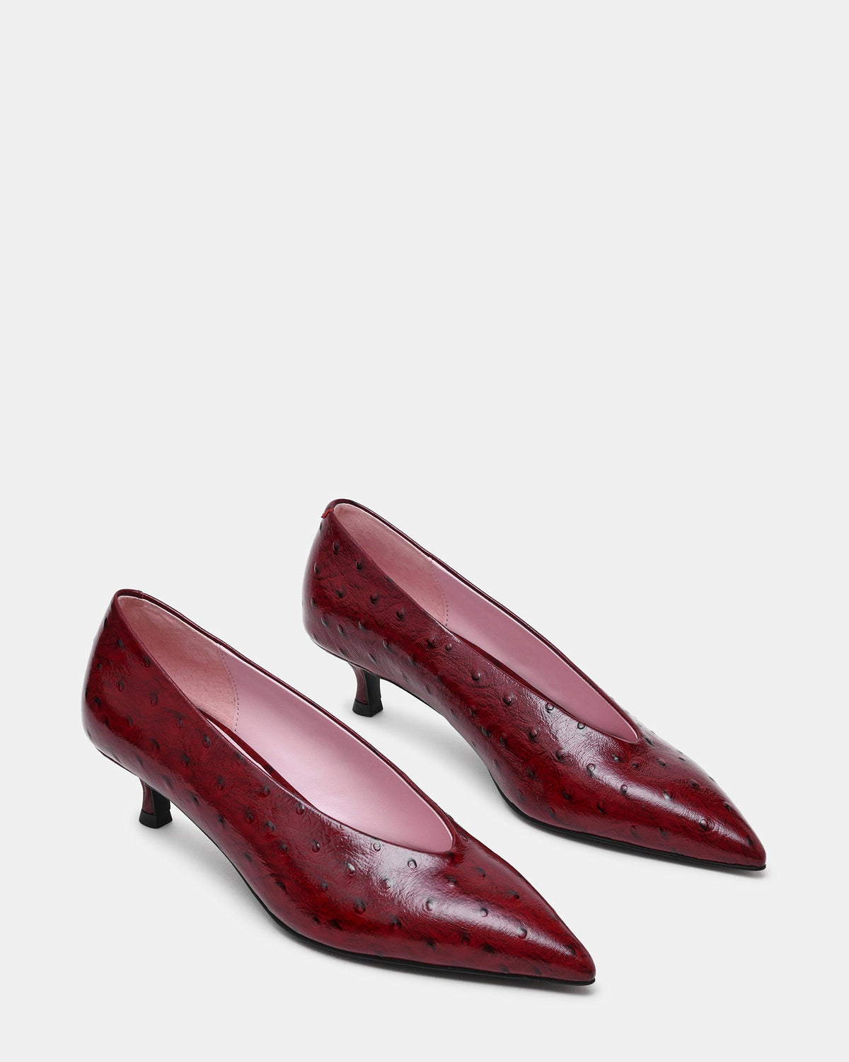 JAFFA OSTRICH DARK CHERRY LEATHER