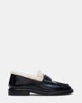 MADISON FAUX FUR BLACK LEATHER