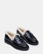 CUIR NOIR FAUSSE FOURRURE MADISON