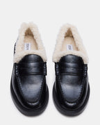CUIR NOIR FAUSSE FOURRURE MADISON