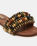MARIKA PERLES RAPHIA MARRON
