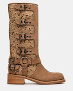NUBUCK FAUVE À MOTIFS FLORAUX ROCKY