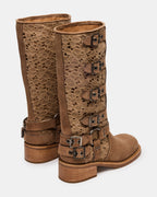 NUBUCK FAUVE À MOTIFS FLORAUX ROCKY