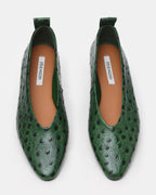 CUIR D'AUTRUCHE VERT LUXUEUX