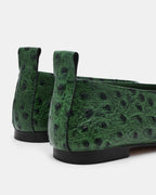 CUIR D'AUTRUCHE VERT LUXUEUX