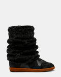MAVIS FAUX FUR BLACK SUEDE